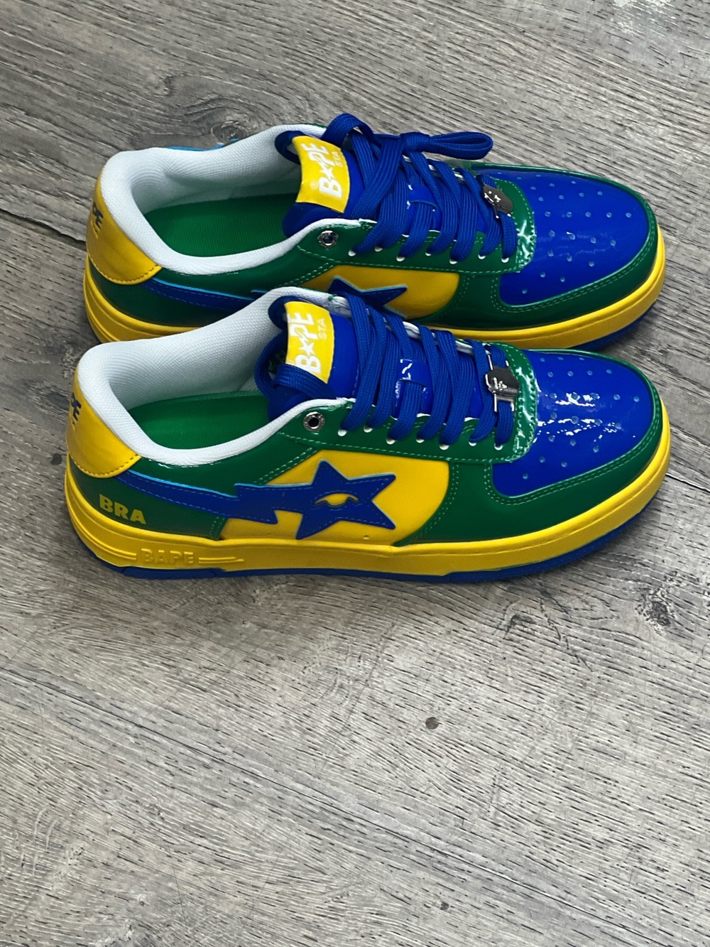 A Bathing Ape BAPE STA KidSuper World Cup Pack Brazil Sneakers Blue Green Yellow